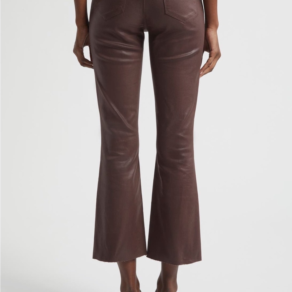 L'AGENCE Kendra Coated Chocolate Flare Pants - Picture 8 of 12